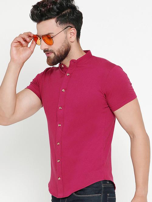 red solid casual shirt - 16682711 - Standard Image - 1