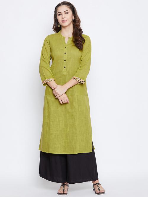 solid straight kurta - 16682873 - Standard Image - 1