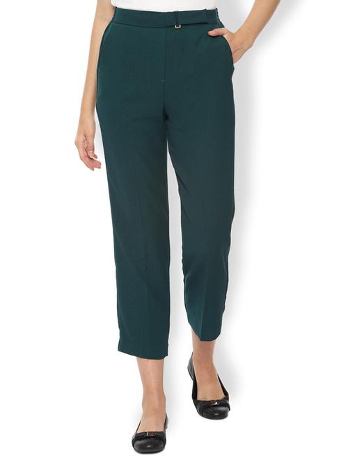 high rise solid flat front trouser - 16682971 - Standard Image - 1