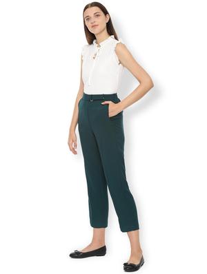 high rise solid flat front trouser - 16682971 - Standard Image - 3