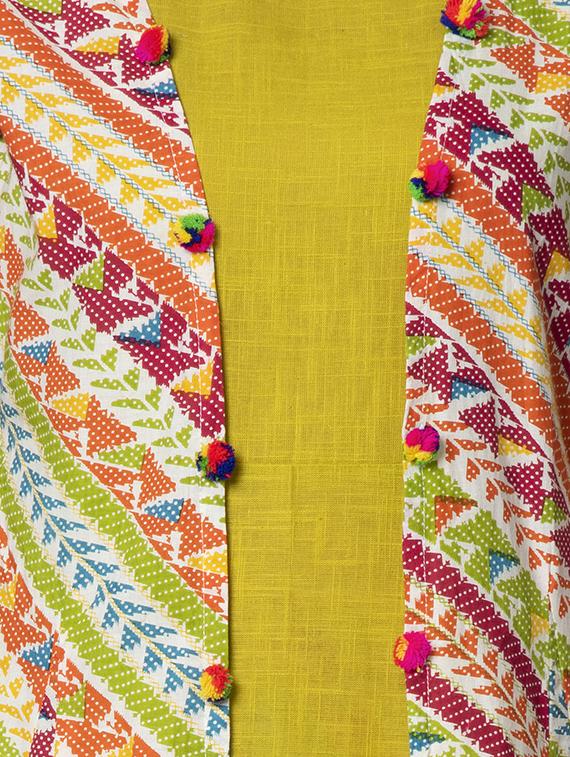 printed kurta with jacket - 16682987 - Zoom Image - 6