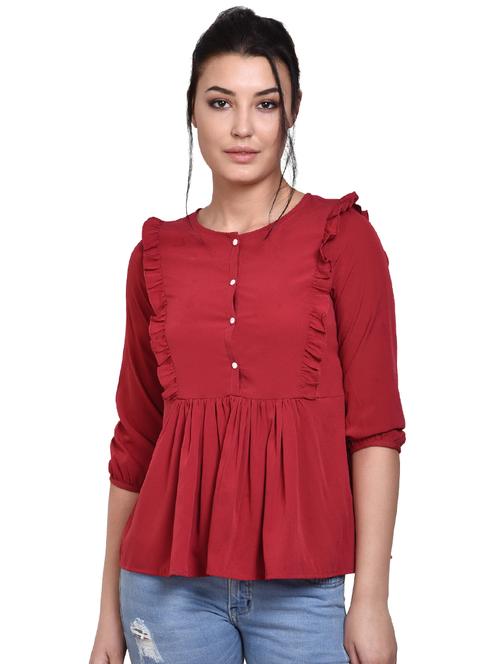 frill detail gathered top - 16684070 - Standard Image - 1