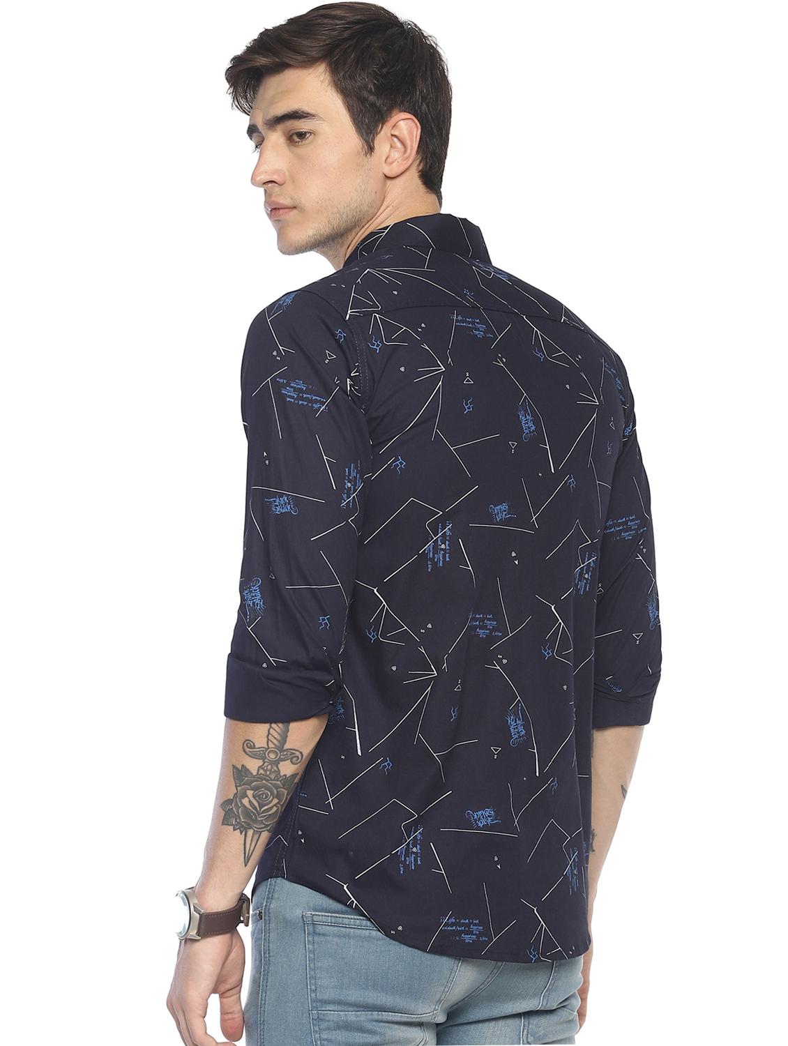 blue printed casual shirt - 16684096 - Zoom Image - 3