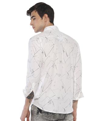 white printed casual shirt - 16684097 - Standard Image - 3