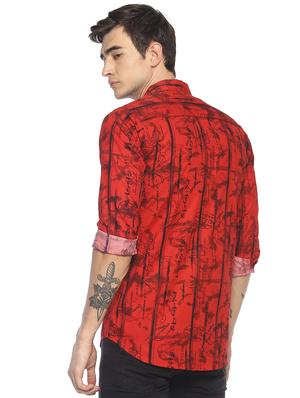 red printed casual shirt - 16684099 - Standard Image - 3