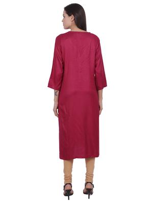 embroidered woolen kurta - 16684169 - Standard Image - 3