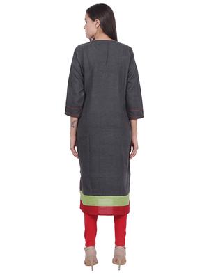 embroidered woolen kurta - 16684177 - Standard Image - 3