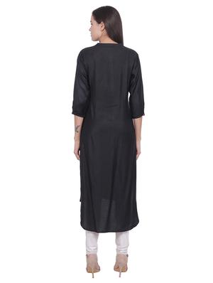 embroidered high low kurta - 16684181 - Standard Image - 3