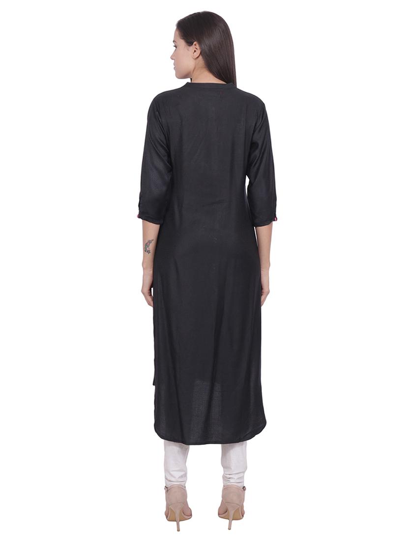 embroidered high low kurta - 16684181 - Zoom Image - 3