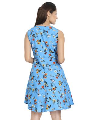 boat neck floral a-line dress - 16684374 - Standard Image - 3