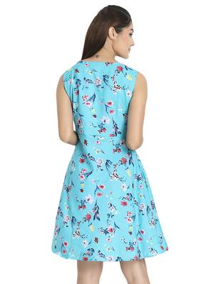 boat neck floral a-line dress - 16684377 - Standard Image - 3