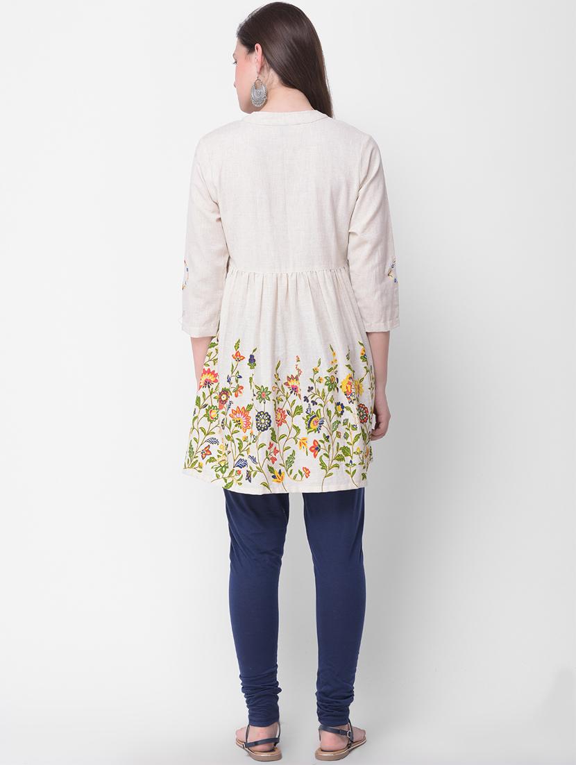 embroidered flared kurti - 16684521 - Zoom Image - 3