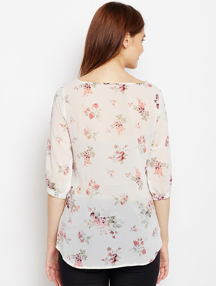 boat neck floral top - 16684562 - Zoom Image - 3