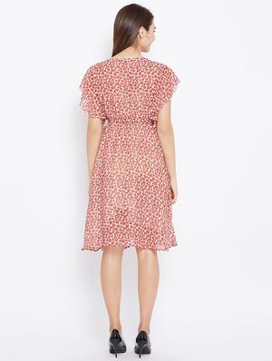 ruffle sleeved floral a-line dress - 16684582 - Standard Image - 3