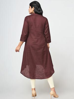 solid high-low kurta - 16684621 - Standard Image - 3