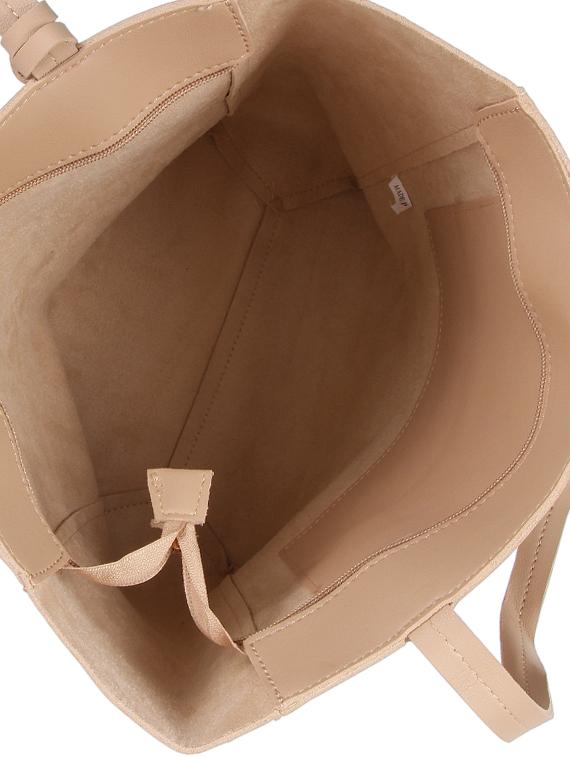 beige leatherette regular tote - 16684726 - Zoom Image - 3