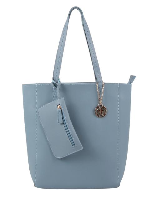 blue leatherette regular tote - 16684727 - Standard Image - 1