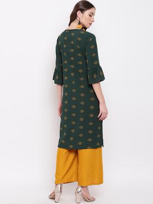 ethnic motifs straight kurta - 16684739 - Standard Image - 3