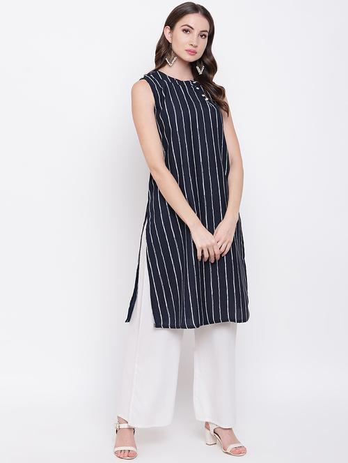 striped straight kurta - 16684749 - Very Small Image - 1