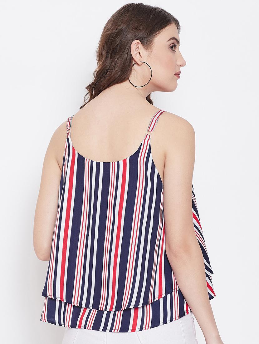 multi colored crepe layered top - 16684999 - Zoom Image - 3