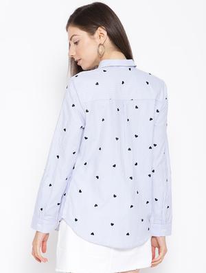 embroidered detail striped shirt - 16685227 - Standard Image - 3