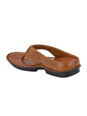 tan leatherette toe separator slippers - 16685416 - Standard Image - 3