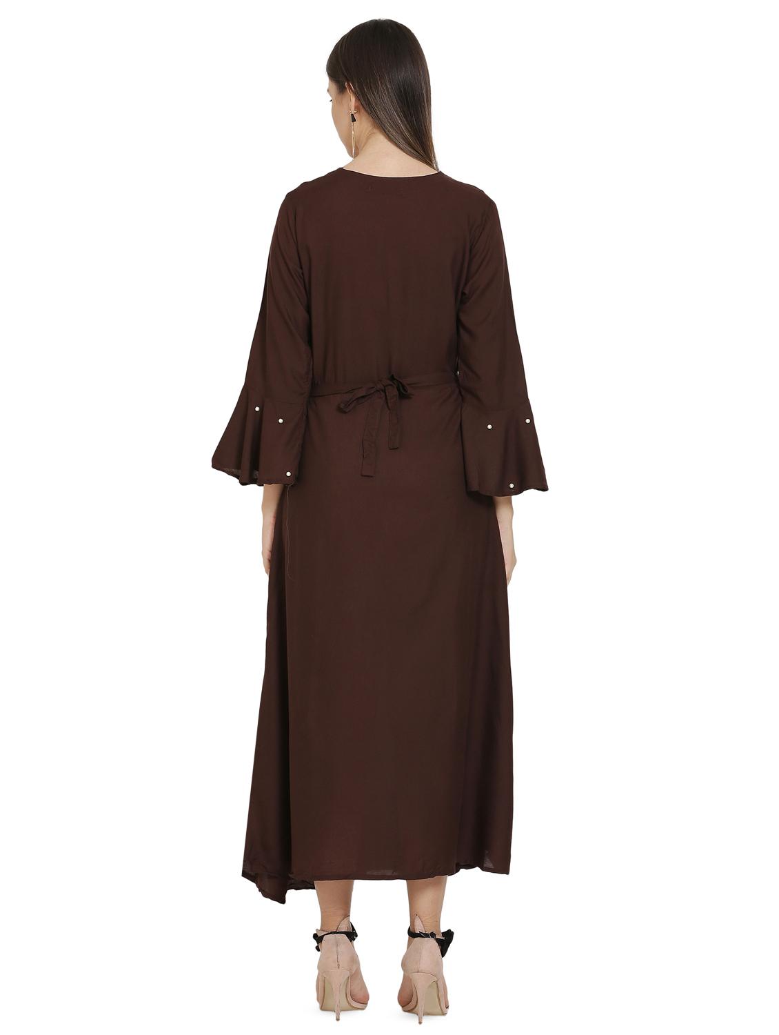 bell sleeved embellished maxi dress - 16685504 - Zoom Image - 3