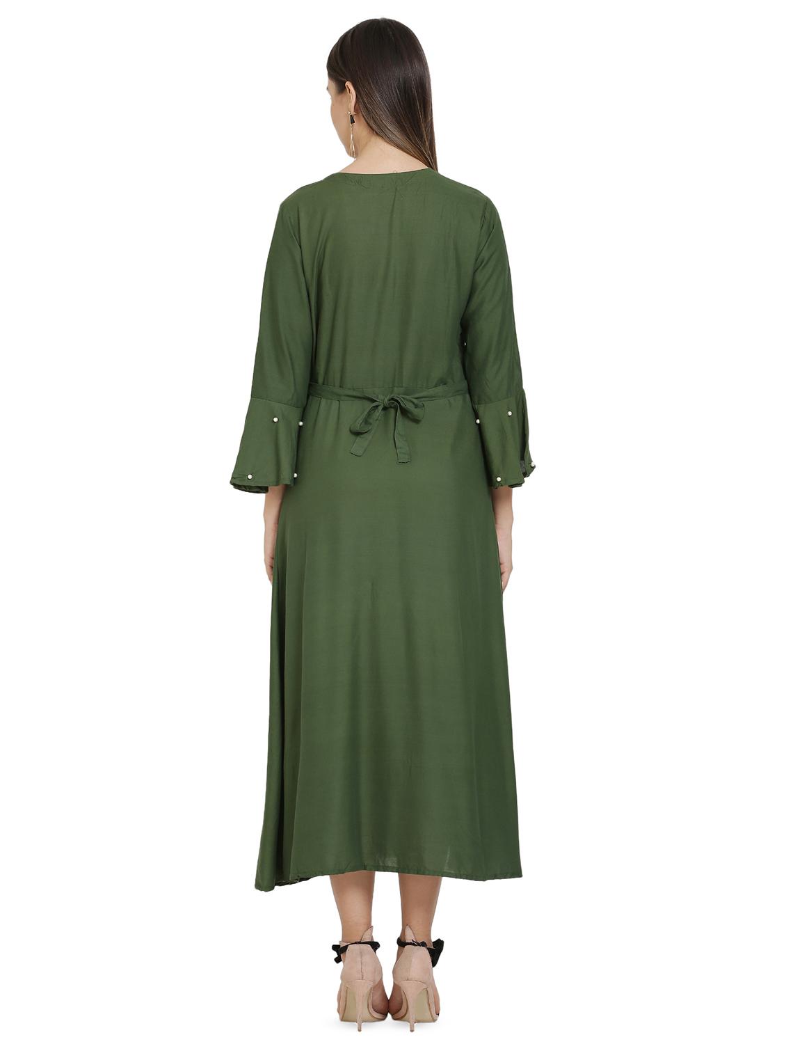 bell sleeved embellished maxi dress - 16685505 - Zoom Image - 3