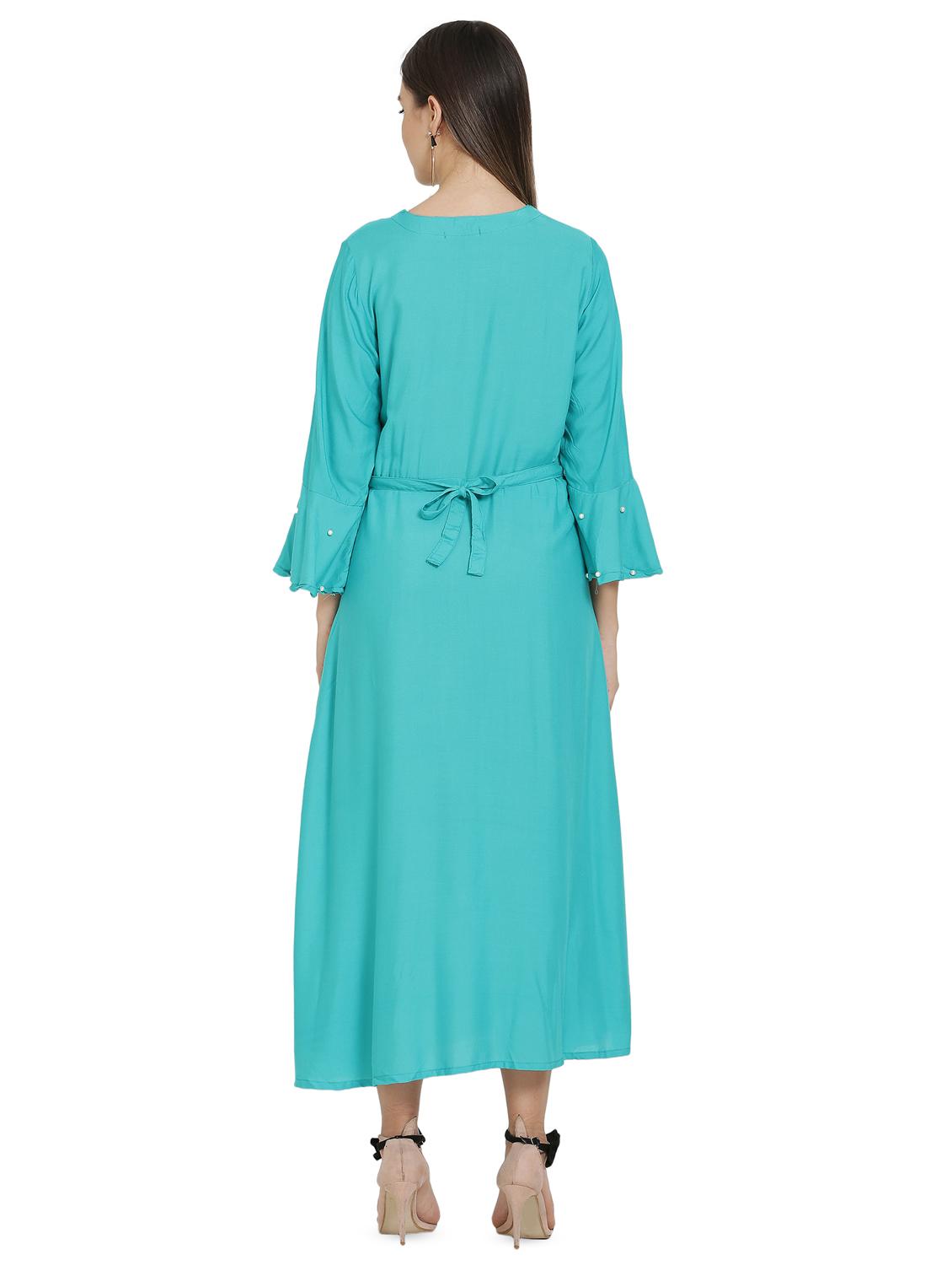 bell sleeved embellished maxi dress - 16685506 - Zoom Image - 3