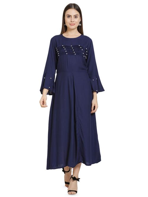 bell sleeved embellished maxi dress - 16685509 - Standard Image - 1