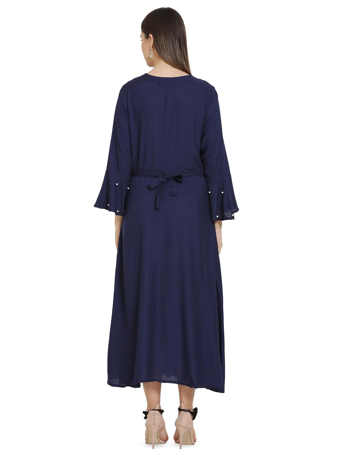 bell sleeved embellished maxi dress - 16685509 - Zoom Image - 3