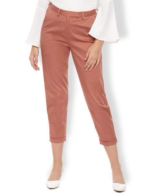 high rise flat front trouser - 16685733 - Standard Image - 1