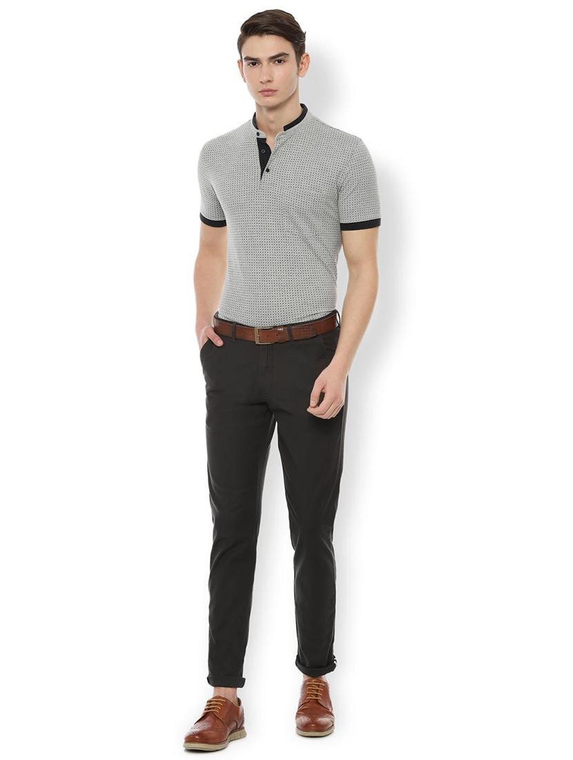 black textured flat front casual trouser - 16685735 - Zoom Image - 3