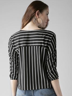 round neck striped top - 16685760 - Standard Image - 3