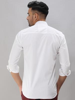 white solid casual shirt - 16685831 - Standard Image - 3
