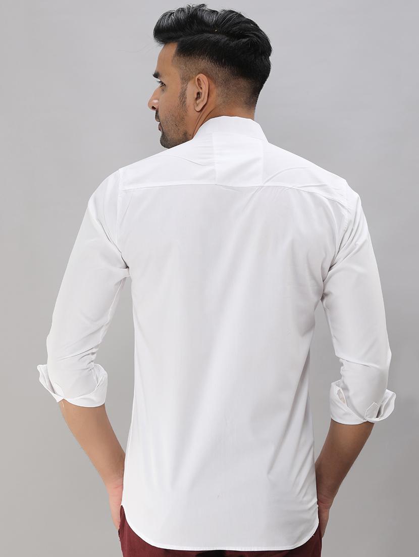 white solid casual shirt - 16685831 - Zoom Image - 3