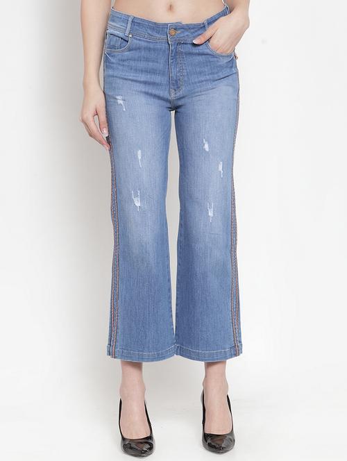 high rise side taped jeans - 16688004 - Standard Image - 1