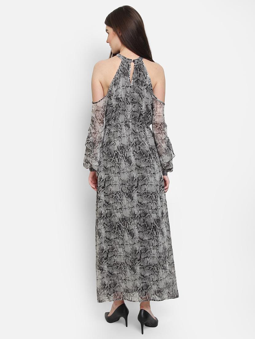cold shoulder snake print maxi dress - 16688607 - Zoom Image - 3