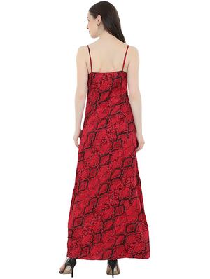cami neck snake print high slit dress - 16688616 - Standard Image - 3