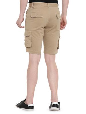 beige solid shorts - 16688770 - Standard Image - 3