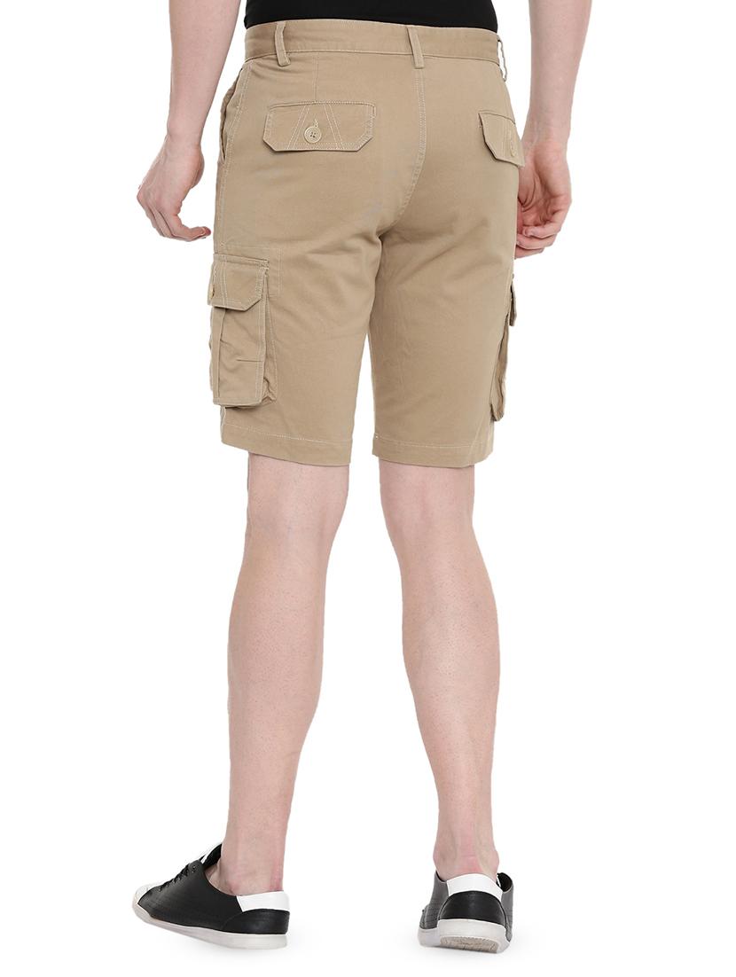 beige solid shorts - 16688770 - Zoom Image - 3