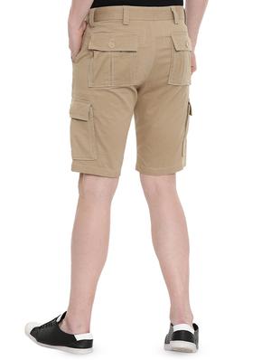 beige solid shorts - 16688774 - Standard Image - 3