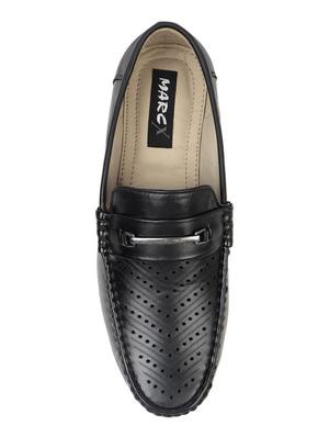 black leatherette slip on loafers - 16689715 - Standard Image - 3