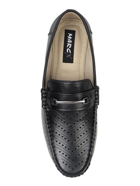 black leatherette slip on loafers - 16689715 - Zoom Image - 3