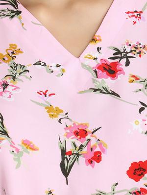 tie knot bell sleeved floral ruffle top - 16689733 - Standard Image - 6