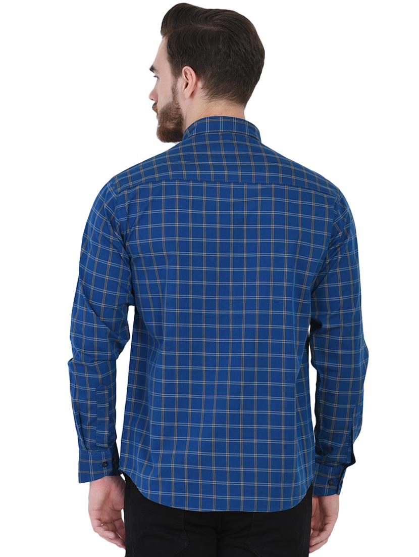 blue checkered casual shirt - 16690865 - Zoom Image - 3