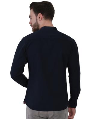 blue solid casual shirt - 16690879 - Standard Image - 3