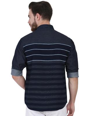 blue striped casual shirt - 16690898 - Standard Image - 3