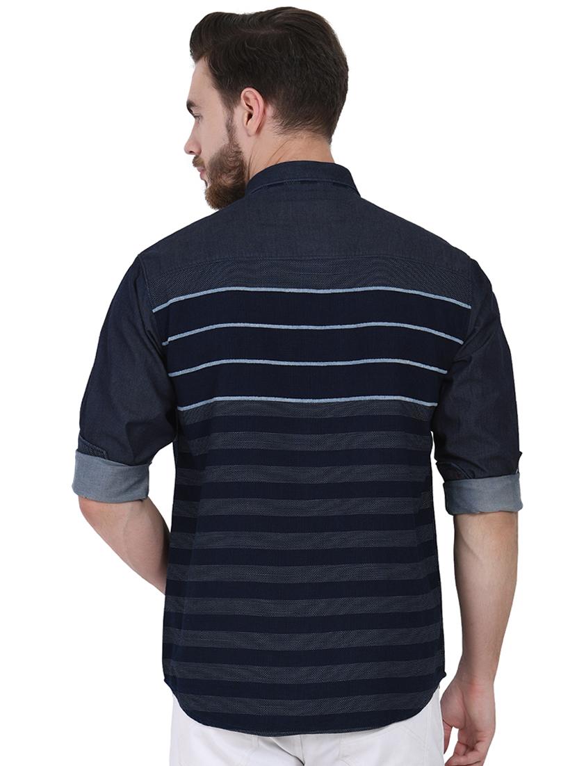 blue striped casual shirt - 16690898 - Zoom Image - 3