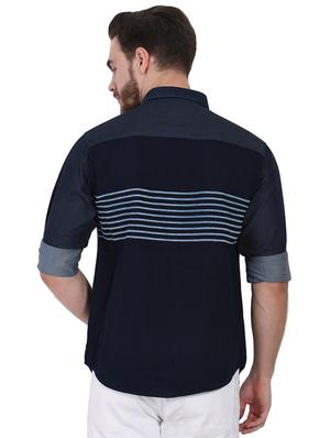 blue striped casual shirt - 16690899 - Standard Image - 3